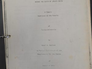 1975 — A Study of the Mormon Practice of Plural Marriage Before the Death of Joseph Smith — Danel W. Bachman