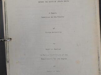 1975 — A Study of the Mormon Practice of Plural Marriage Before the Death of Joseph Smith — Danel W. Bachman