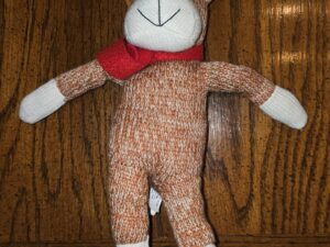 Galerie Plush ~ Brown & White Reindeer with Red Scarf ~ Sock Knit 10″ Stuffed Animal