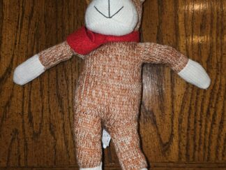 Galerie Plush ~ Brown & White Reindeer with Red Scarf ~ Sock Knit 10″ Stuffed Animal