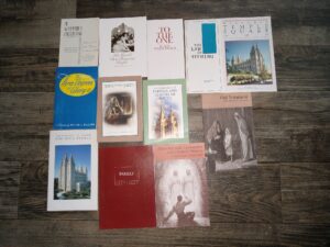 12 LDS Pamphlets: The Word of Wisdom in Practical Terms / We Should Be a Reverent People / To the One / The Law of Tithing / The Three Degrees of Glory / True to the Faith: A Gospel Reference / Guidebook for Parents and Leaders of Youth / Preparing to Enter the Holy Temple / Family Guidebook / Doctrine and Covenants and Church History: Class Member Study Guide / Old Testament Class Member Study Guide / Historic Temple Square, Salt Lake City