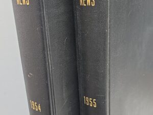 1954 & 1955 — The Church News — 2 Very Large Size Black Leather Volumes