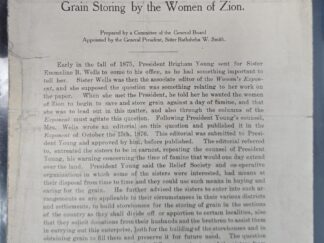 1906 — Brief History of the Grain Storing by the Women of Zion — Extremely Rare 7-Page Pamphlet with Letters exchanged between the Relief Society Presidency and the First Presidency