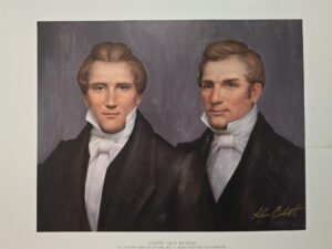 18″X14″ Print of Joseph and Hyrum Smith — by Ken Corbett (third-great-grandson of Hyrum and Mary Fielding Smith)