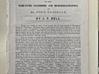 Rare LDS Pamphlet — A Reply To The Bare-Faced Falsehoods and Misrepresentations of Mr. John Theobald — By J. F. Bell