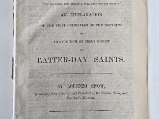 1851 — The Only Way To Be Saved — Lorenzo Snow