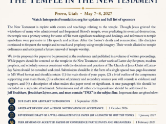 The Temple in the New Testament / Announcement About the Eighth Temple on Mount Zion Conference by the Interpreter Foundation