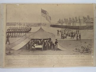 LDS Cabinet Card — The Extermination of the Latter Day Saints From the State of Missouri in the Fall of 1838 — C. W. Carter’s Photograph Gallery & View Emporium — Very Rare