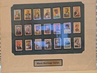 21 Unused Stamps — Black Heritage Series — #164 of 500 — Framed in Plastic Frame