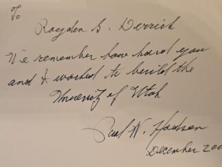2000 — My Several Lives: An Autobiography — Paul W. Hodson — Inscribed to LDS Elder Royden G. Derrick (and signed by the author)