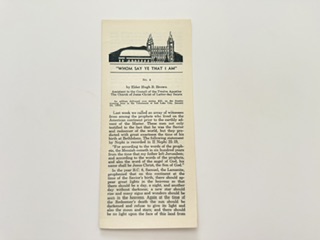 1955- "Whom Say Ye That I Am"- Elder Hugh B. Brown