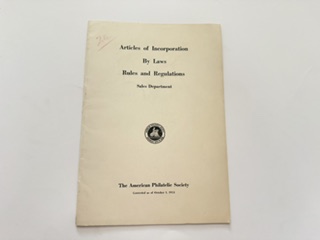 1953- Articles of Incorporation by Laws Rules and Regulations- The American Philatelic Society