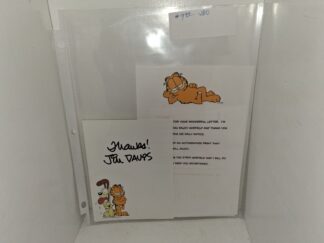 A Signature and Letter from the Creator of Garfield, Jim Davis, and the Original Envelope they came in