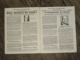 2 Anti-Mormon Newsletters: Salt Lake City Messenger: Issue No. 42, April 1980 / Salt Lake City Messenger: Issue No. 45, February 1981