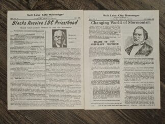 2 Anti-Mormon Newsletters: Salt Lake City Messenger: Issue No. 39, July 1978 / Salt Lake City Messenger: Issue No. 41, December 1979