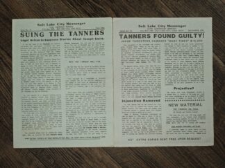 2 Anti-Mormon Newsletters: Salt Lake City Messenger: Issue No. 51, June 1983 / Salt Lake City Messenger: Issue No. 54, September 1984