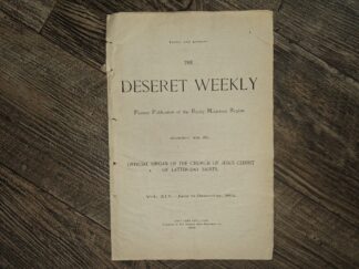 The Deseret Weekly: Vol. 45 – June to December, 1892 (Just the title page and Index) (1892)