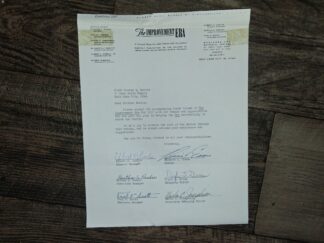 A Letter from the Improvement Era Addressed to Elder George Q. Morris w/ Signatures from Elbert R. Curtis, Bertha S. Reeder, Verl F. Scott, Richard L. Evans, Doyle L. Green, and Marba C. Josephson