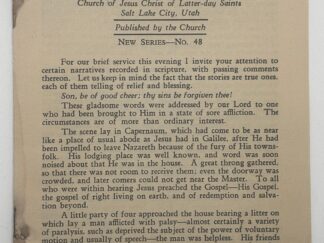 Thy Sins be Forgiven Thee! KSL radio address (No. 48) by Dr. James E. Talmage Dec 7, 1930