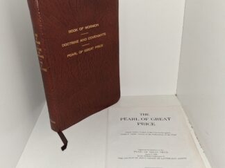 LDS, Brown Leather, Triple Combination w/ a Pearl of Great Price pamphlet including Joseph Smith—Vision of the Celestial Kingdom & Joseph F. Smith—Vision of the Redemption of the Dead (1976)