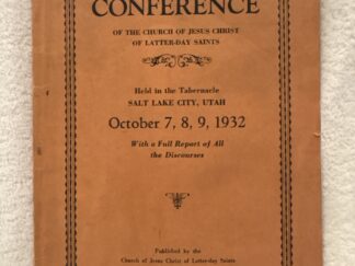One-Hundred and Third Semi-Annual Conference of the Church of Jesus Christ of Latter-day Saints ~ October 7, 8, 9, 1932