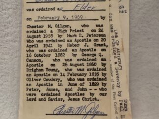 3 Copies of an LDS Man's Priesthood Line of Authority