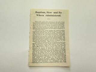 Baptism, How and By Whom Administered